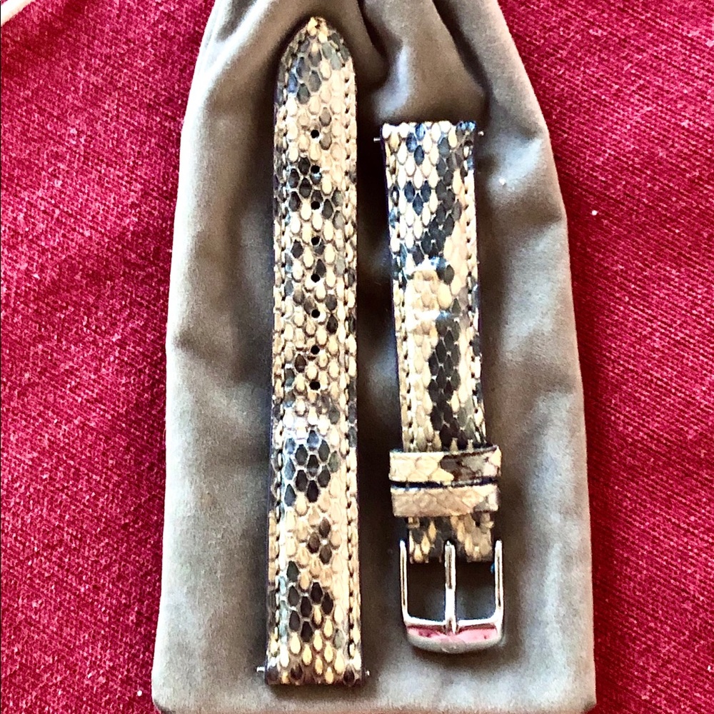 Michele 16mm leather watch strap